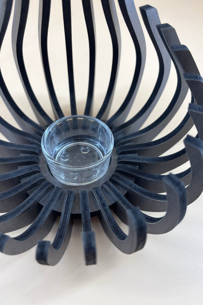 Fyrfadsstage - lysestage i mørk valnøddetræ – Glød