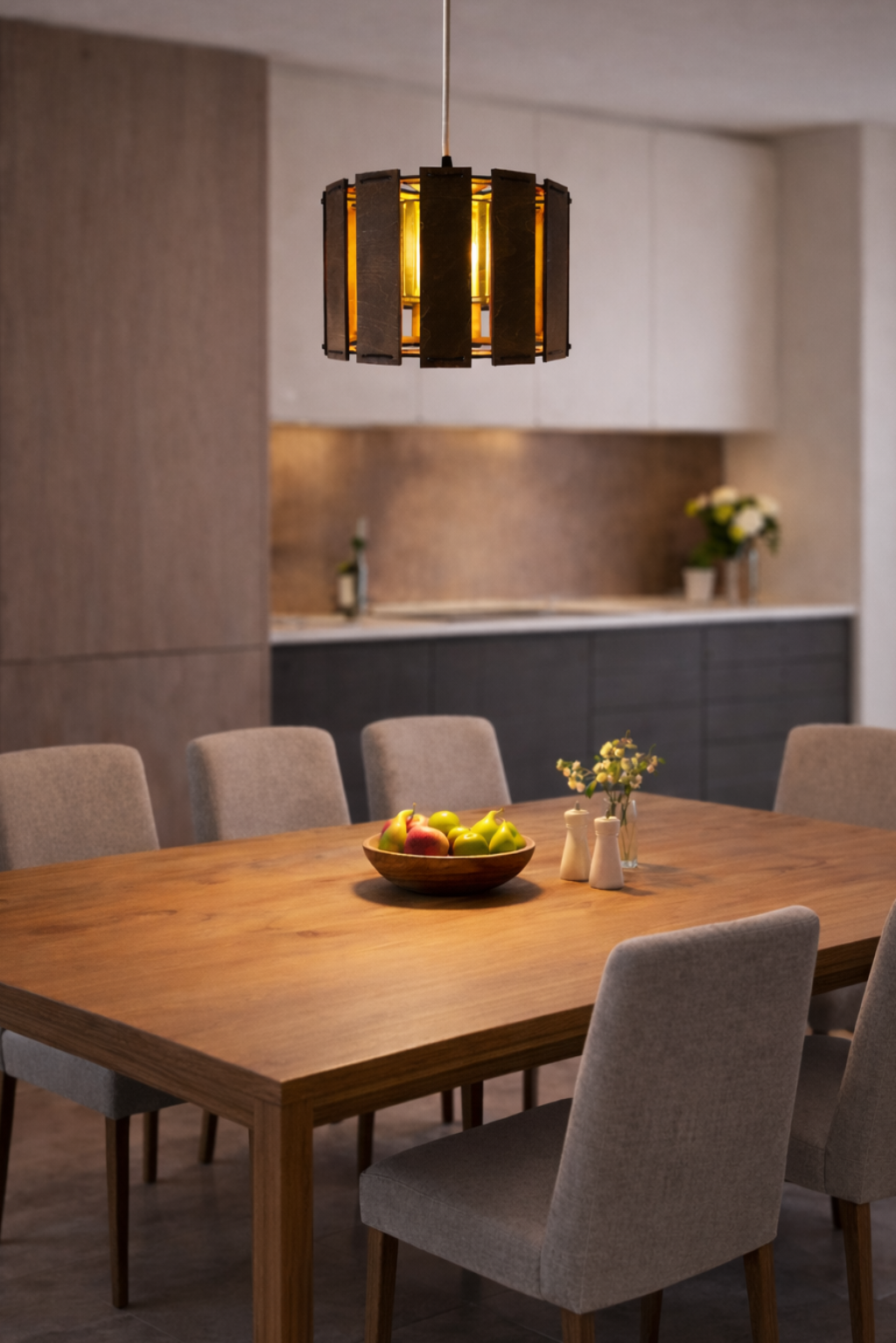 Loftlampe i træ - spisebordslampe - Aura