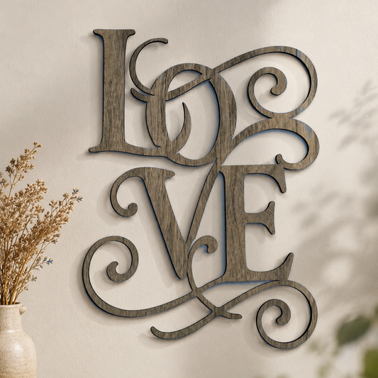 Skilt i træ "LOVE"