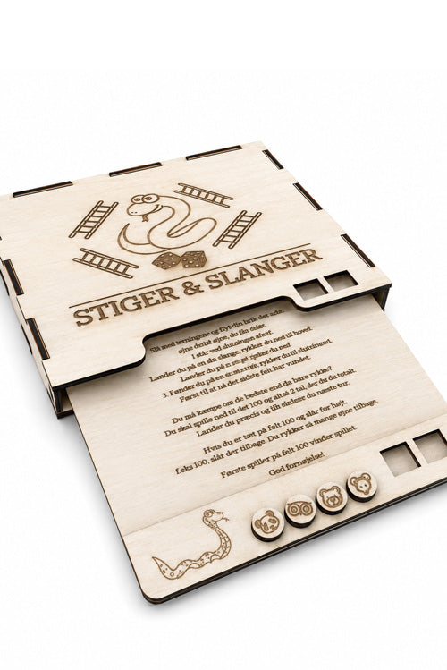 Spil i  træ "Slanger og stiger"