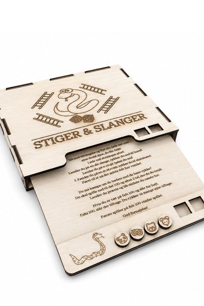 Spil i  træ "Slanger og stiger"