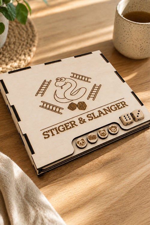 Spil i  træ "Slanger og stiger"