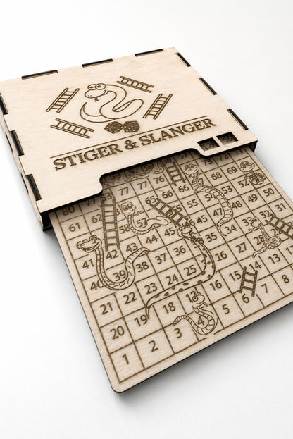 Spil i  træ "Slanger og stiger"